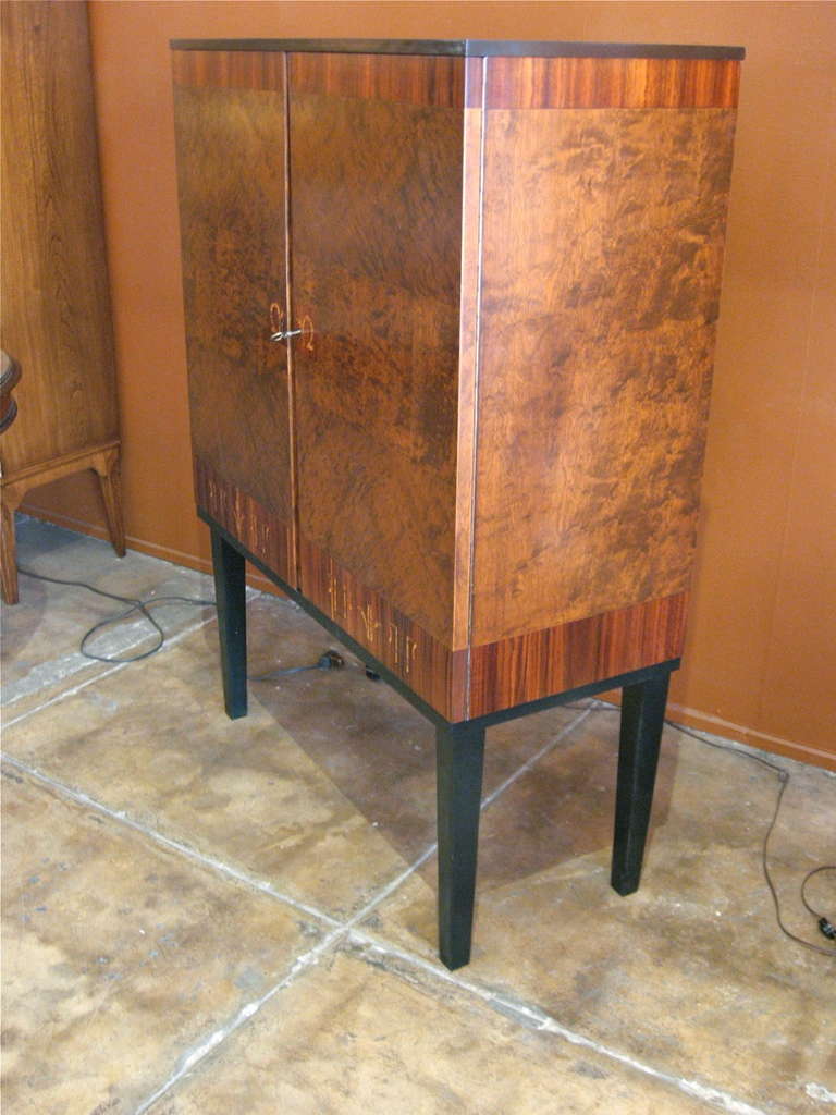Swedish Art Deco Inlaid Cabinet by Mjolby Intarsia 5