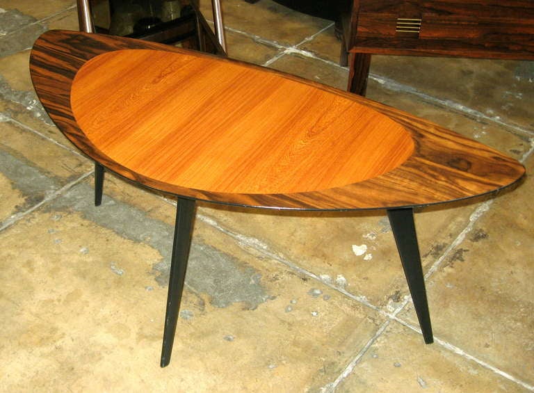 Mid-20th Century Swedish Mid-Century Modern Side/Coffee Table in Elm and Zebrano
