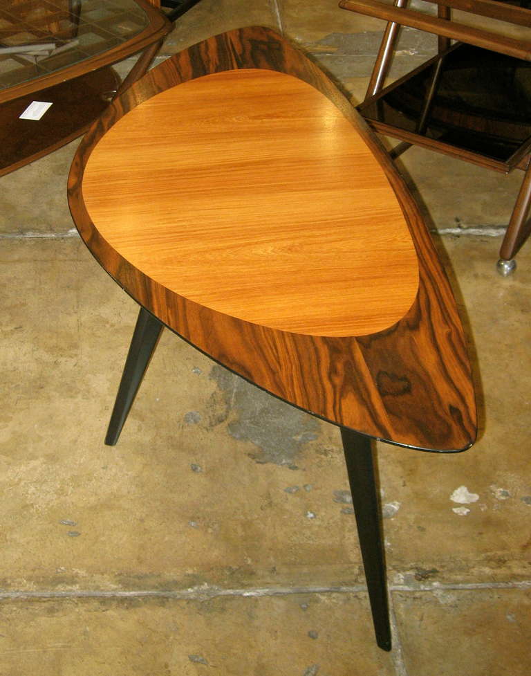 Swedish Mid-Century Modern Side/Coffee Table in Elm and Zebrano 1