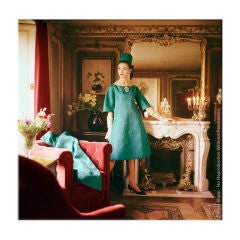 Vintage Model in Teal Dress #1 -Editioned photo by Mark Shaw