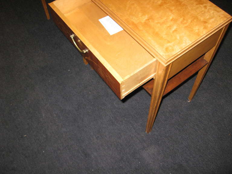 Swedish Mid-Century Modern Inlaid End Tables/Night Stands by SMF 4