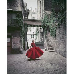 Editioned Mark Shaw Photo- Model in Paris Courtyard #4, 1955.