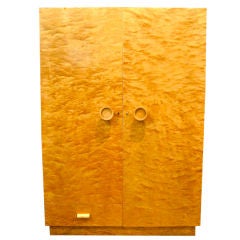 Swedish Art Deco Cabinet In Highly Figured Golden Flame Birch