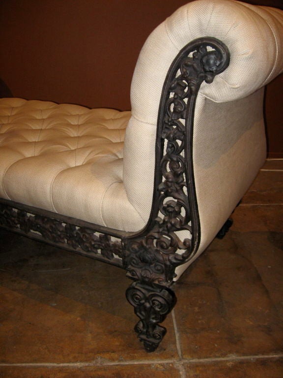 Argentine Wrought Iron Upholstered Day Bed