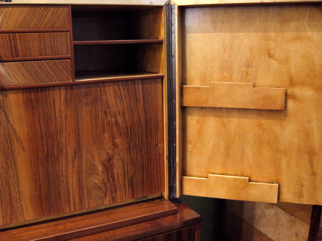 Mid-20th Century Swedish Art Deco Inlaid Secretaire / Chest of Drawers by SMF
