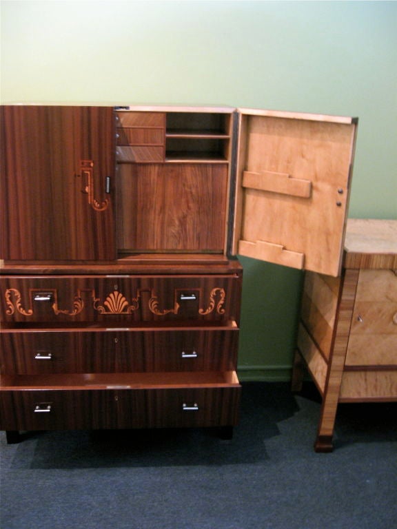 Swedish Art Deco Inlaid Secretaire / Chest of Drawers by SMF 4