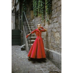 "Couture in Paris Courtyard #6-Fashion Photo by Mark Shaw, 1955