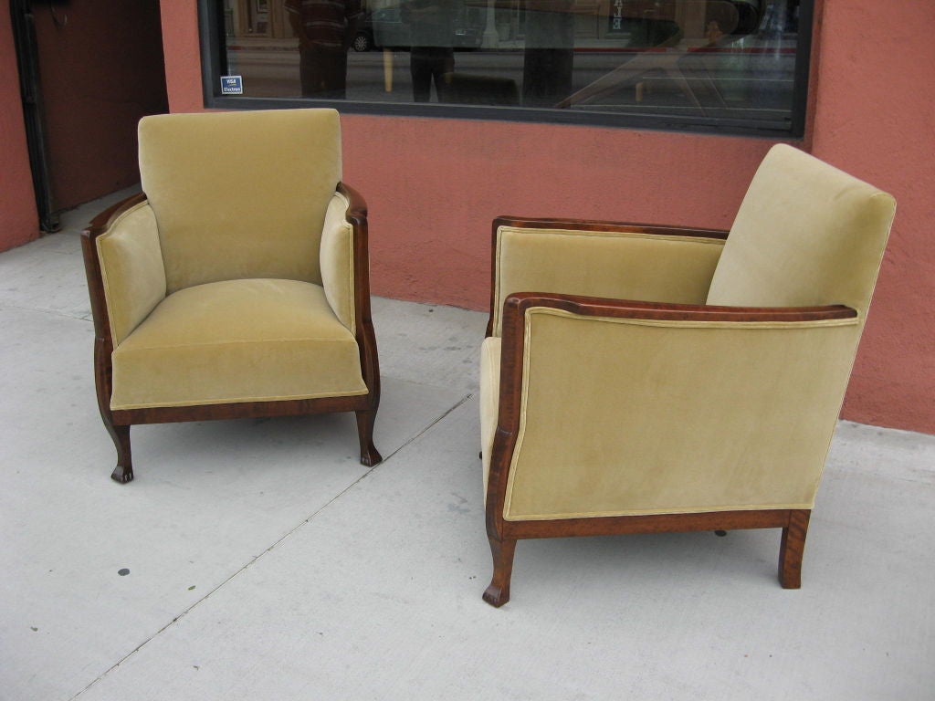 Mid-20th Century Pair of Swedish Art Deco/Moderne Armchairs