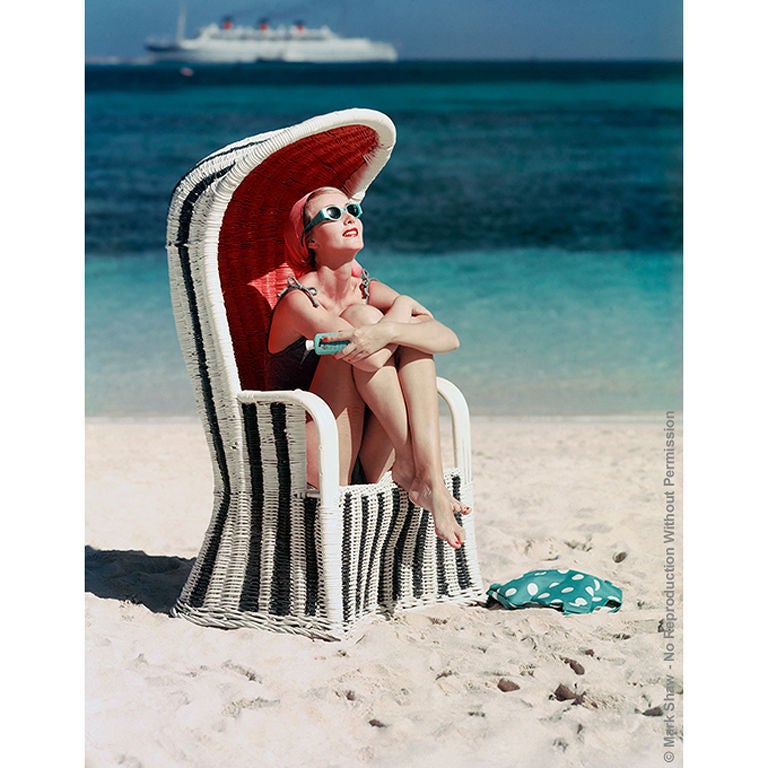 Editioned Mark Shaw Photo- Model on the Beach #3, Italy ca. 1950