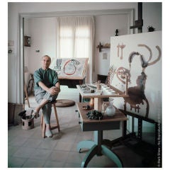 Portrait of Joan Miro in Studio #3-Editioned Photo by Mark Shaw