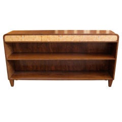 Swedish Art Moderne Bookcase/Console in Elm+Carpathian Elm