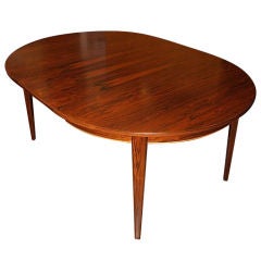 Danish Mid-Century Modern Extendable Rosewood Game/Dining Table