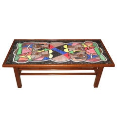 Danish Midcentury Mosaic Glass Coffee Table