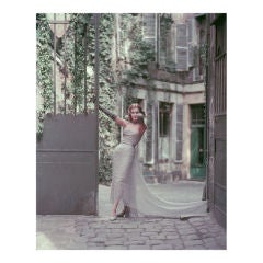 Vintage "Couture in Paris Courtyard #2" Fashion Photo by Mark Shaw 1955