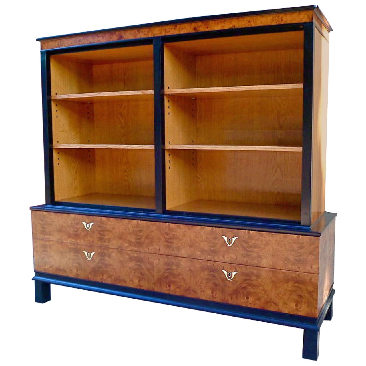 Swedish Art Deco Bookcase in Carpathian Elm, circa 1930