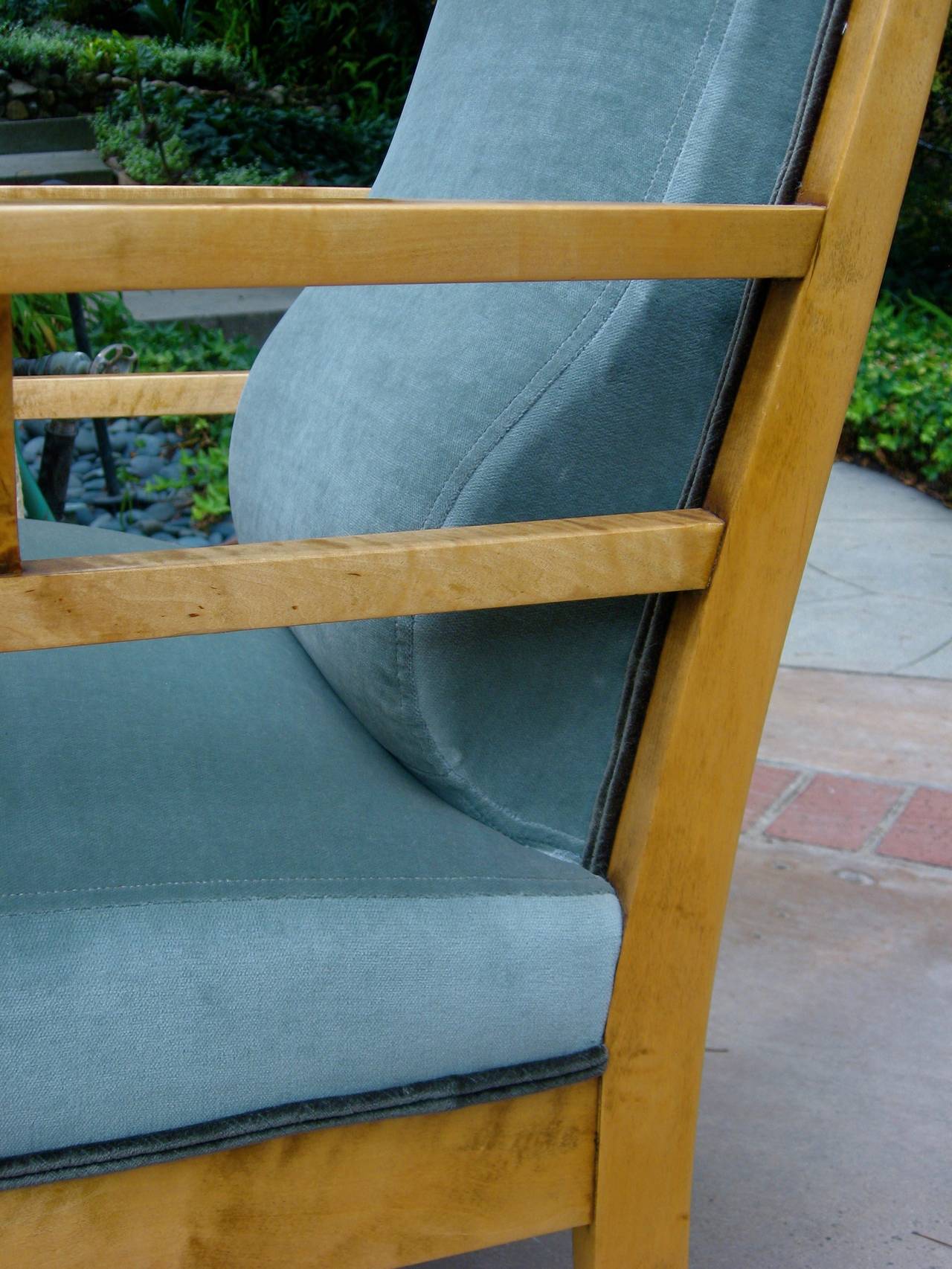 Pair of Swedish Arts & Crafts Armchairs in Golden Birch, circa 1910 1