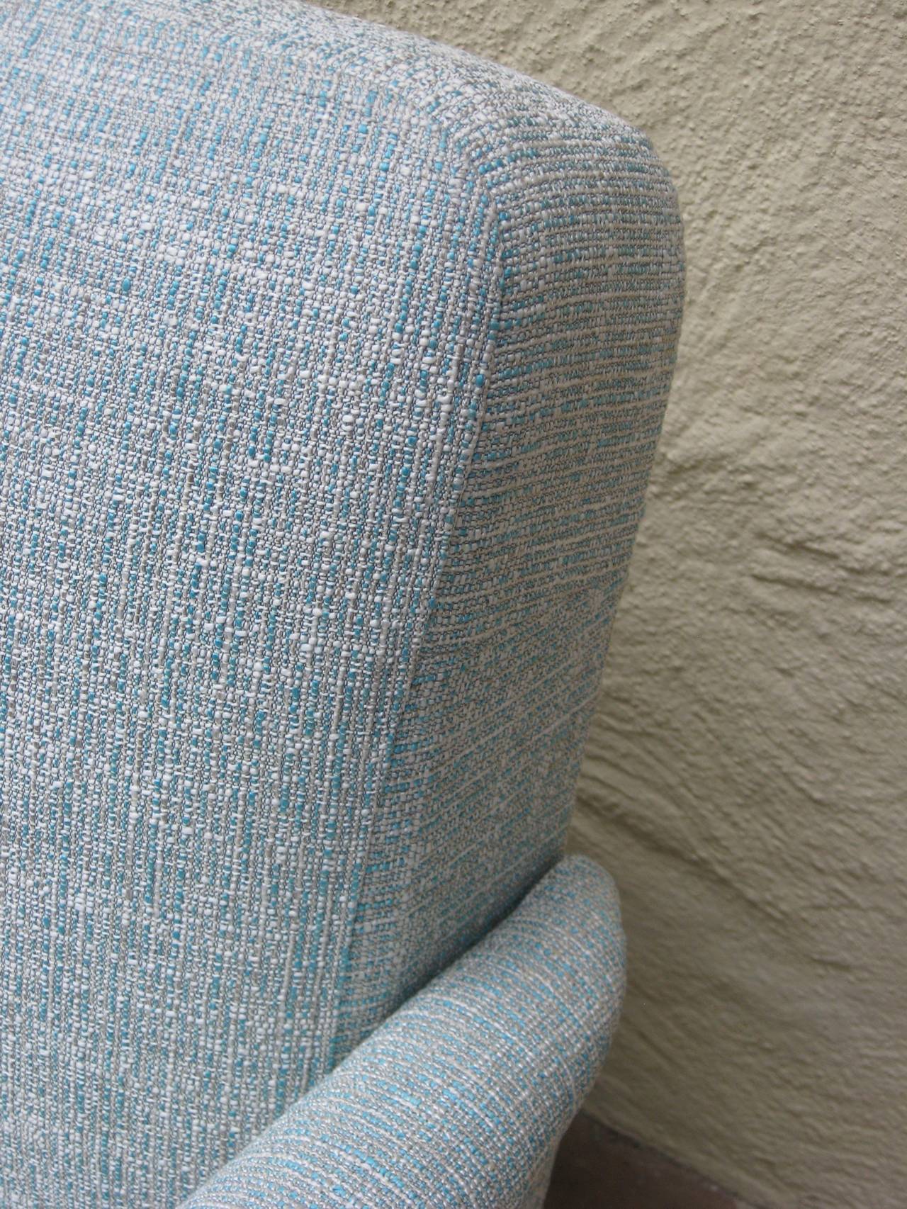 Swedish Mid-Century Loveseat or Sofa in Blue Tweed, circa 1950 1