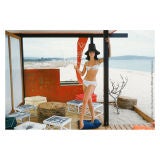 Vintage Mark Shaw Editioned Photo-St. Tropez Beach Cabana, 1960 #1