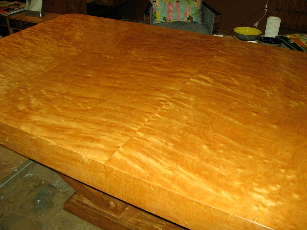 Argentine Dining/Center Table in Highly Figured Golden Flame Birch