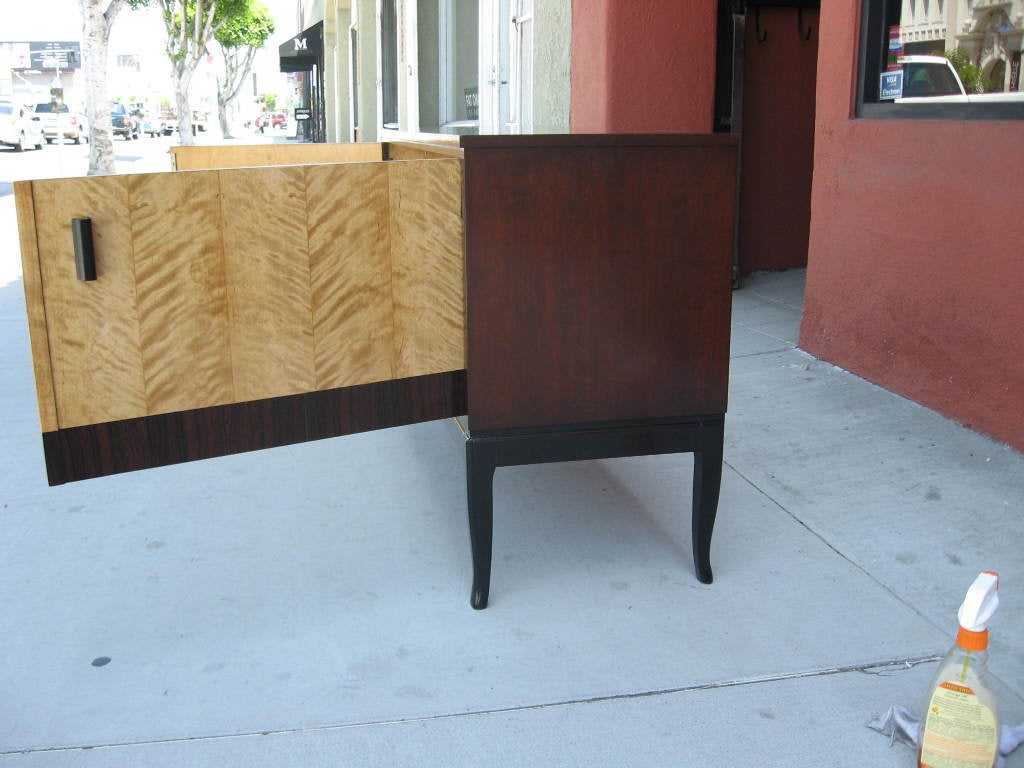 Swedish Art Deco Sideboard in Flame Birch and Rosewood 2