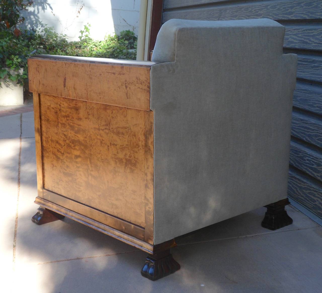 Swedish Art Deco Paneled Chair in Golden Flame Birch, circa 1920 2