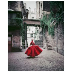 Vintage Editioned Mark Shaw Photo- Model in Paris Courtyard #4, 1955