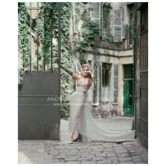 Vintage "Couture in Paris Courtyard #2" Fashion Photo by Mark Shaw 1955