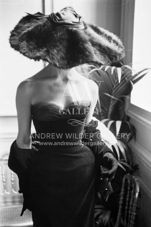 Editioned Photograph by Mark Shaw-Dior Fur Hat-Paris, 1954