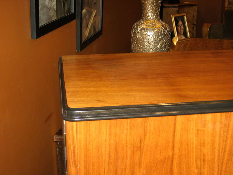 Swedish Art Deco Storage Cabinet in Walnut and Ebonized Birch 4