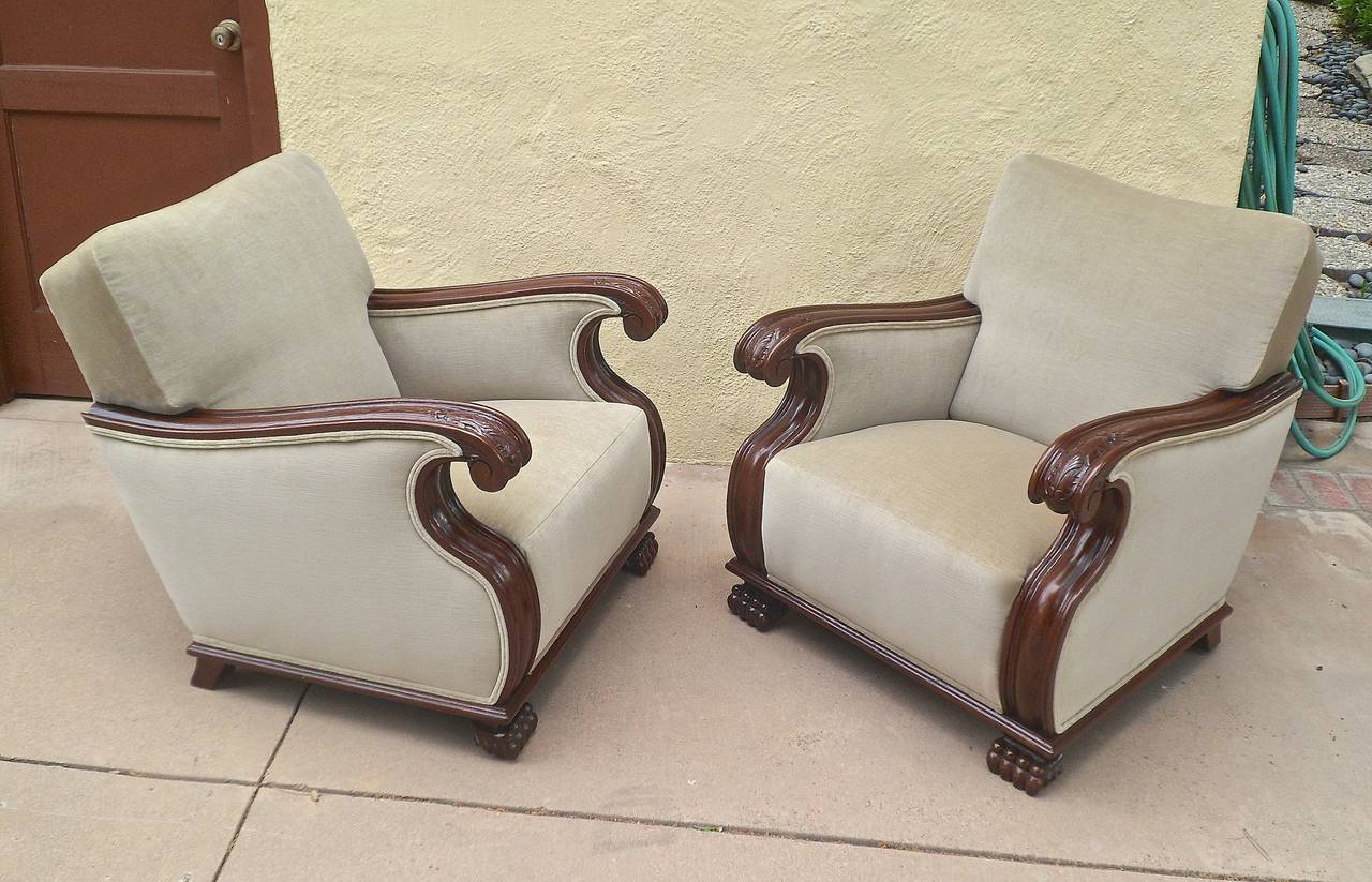 Pair of Swedish Gothic Revival Armchairs, circa 1940 For Sale 3