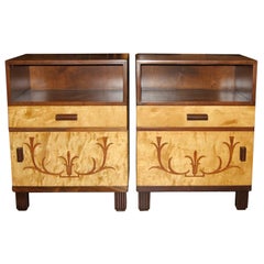 Pair of Swedish Art Deco Inlaid Night Stands/End Tables Pair of Swedish Art Deco Inlaid Night Stands/End Tables