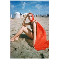 Mark Shaw-Model on the Beach at Deauville #1 