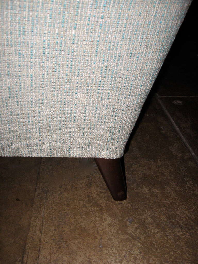 Mid-20th Century Swedish Mid-Century Settee in Powder Blue Tweed