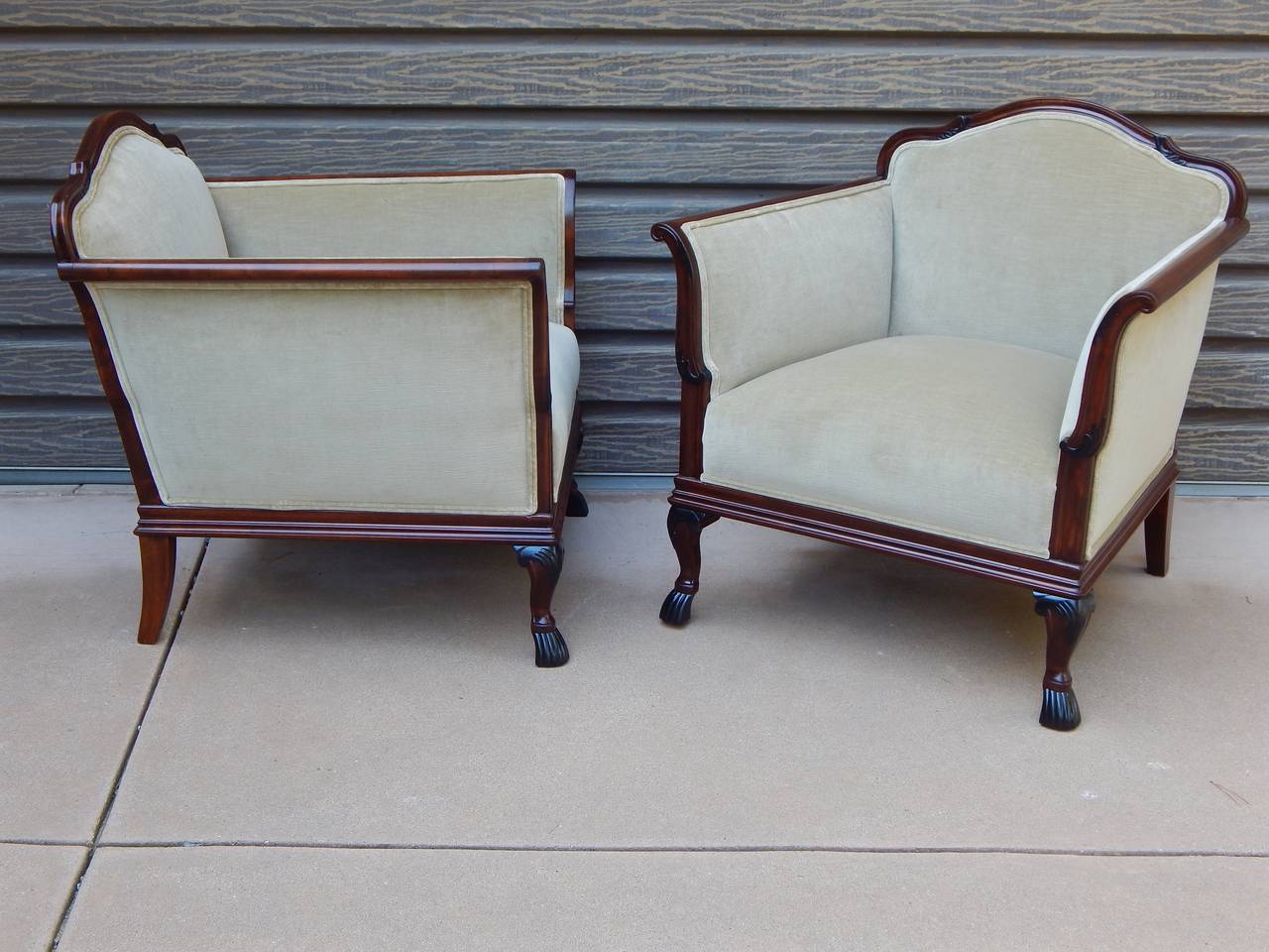 Pair of Swedish Art Deco Armchairs in Birchwood, circa 1920 In Excellent Condition For Sale In Richmond, VA