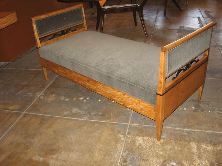 Swedish Art Deco Day Bed in Golden Flame Birch 4
