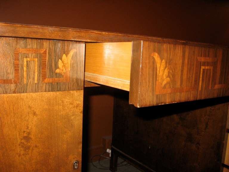 Swedish Art Deco Inlaid Desk, 1930 by SMF 4