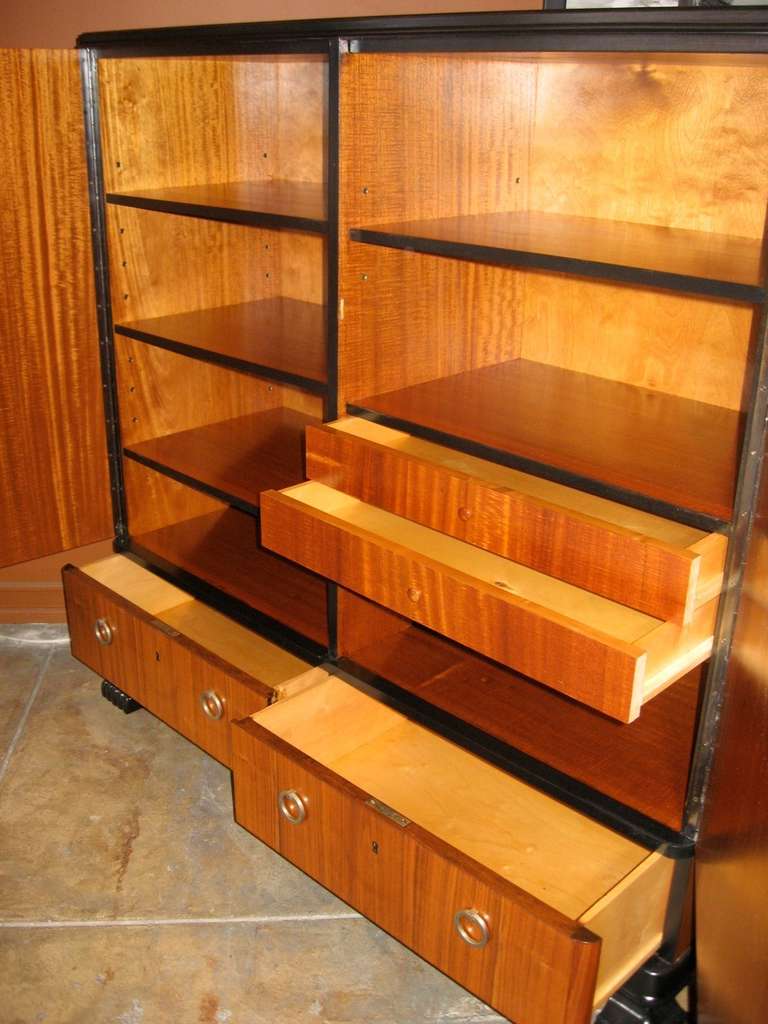 Swedish Art Deco Storage Cabinet in Walnut and Ebonized Birch 2