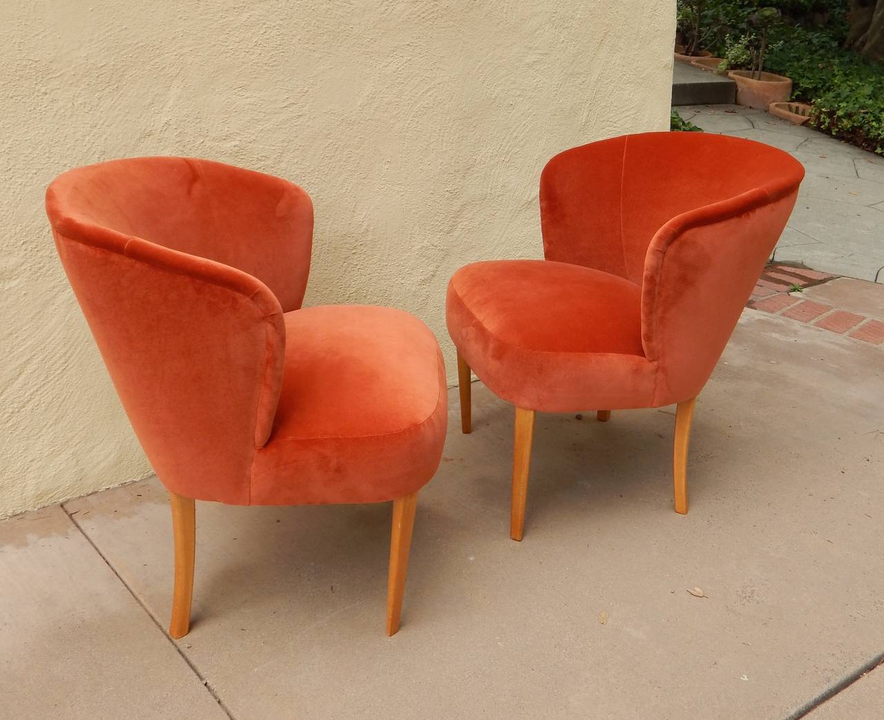 Mid-Century Modern Pair of Swedish Upholstered Chairs, Carl Malmsten for O.H. Sjögren, circa 1950
