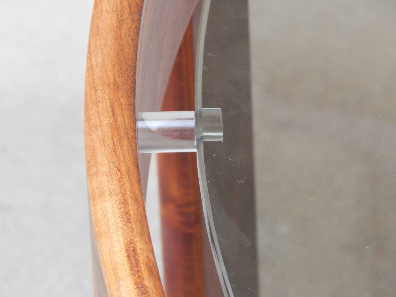 Danish Rosewood Coffee Table with Smoked Glass Top, circa 1970 For Sale 1