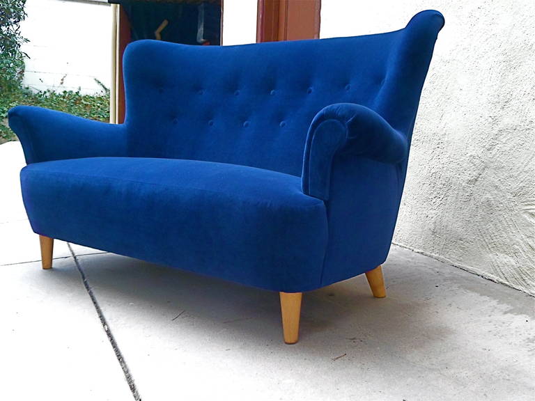 Mid-20th Century Swedish Moderne Wingback Sofa, circa 1940