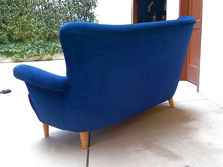 Swedish Moderne Wingback Sofa, circa 1940 4