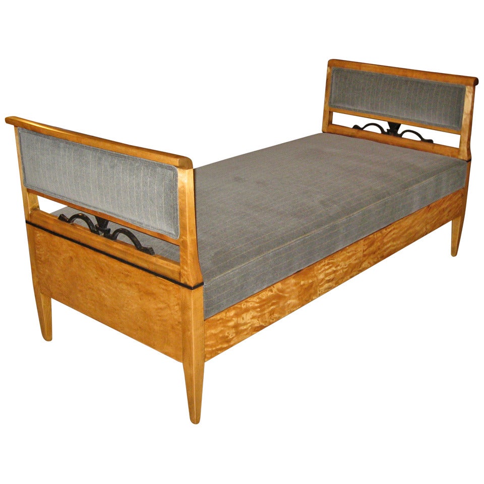 Swedish Art Deco Day Bed in Golden Flame Birch