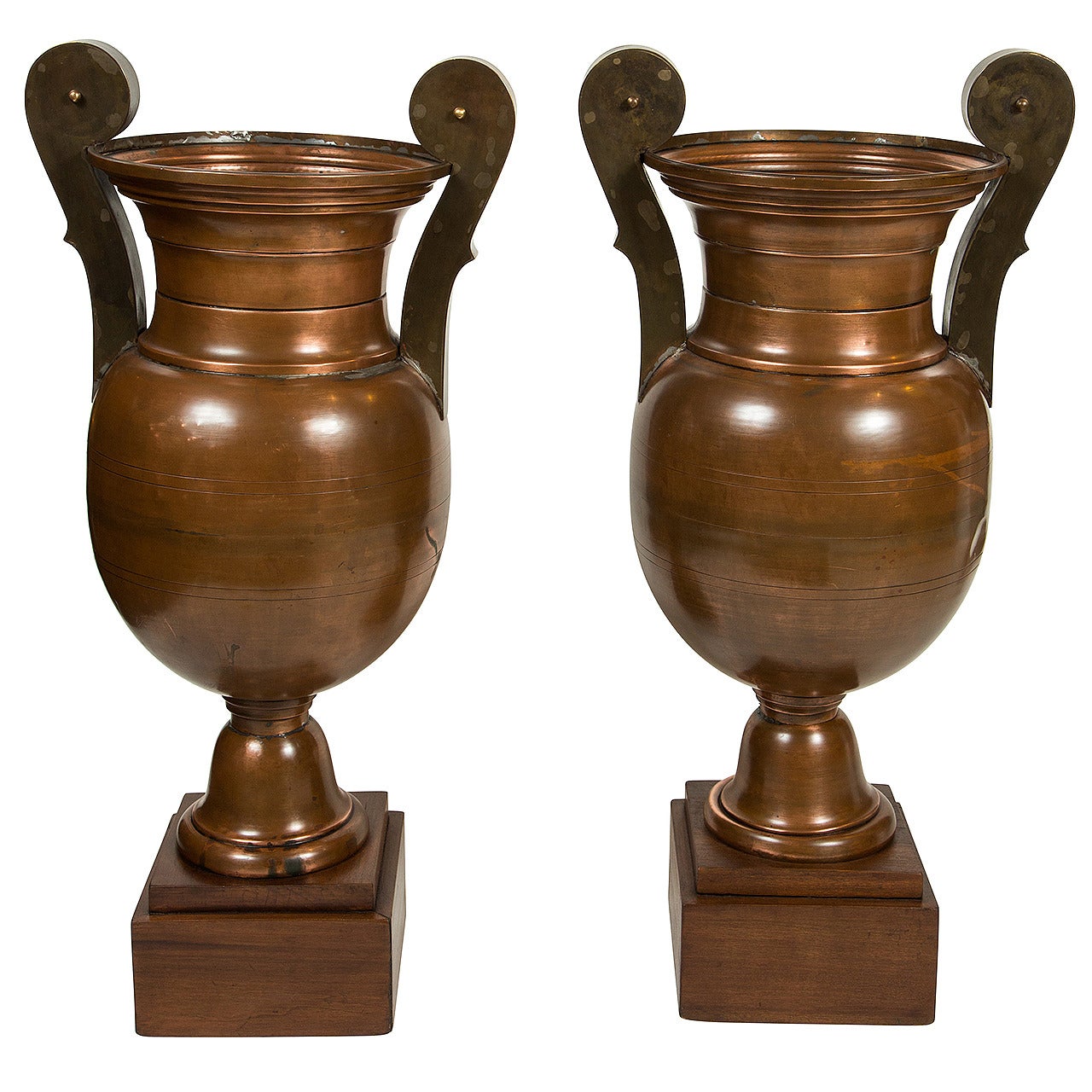 Pair of Chic Copper Urns from the Set of 'Cleopatra'