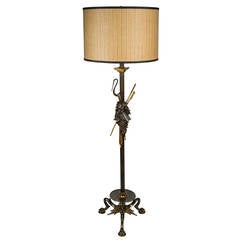 Neoclassical Cast Bronze Bacchus Floor Lamp 3