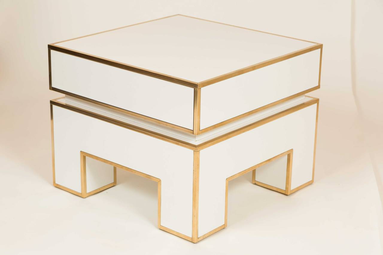 Pair of Chic Moderne French Side Tables by Alain Delon for Maison Jansen 2