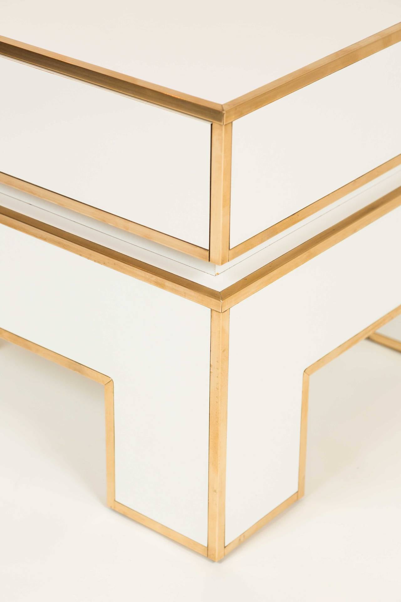 Pair of Chic Moderne French Side Tables by Alain Delon for Maison Jansen 1