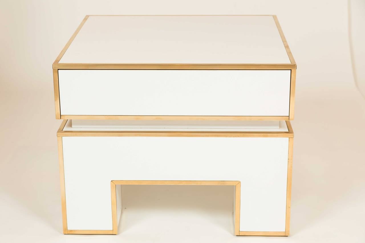 20th Century Pair of Chic Moderne French Side Tables by Alain Delon for Maison Jansen