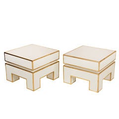 Pair of Chic Moderne French Side Tables by Alain Delon for Maison Jansen