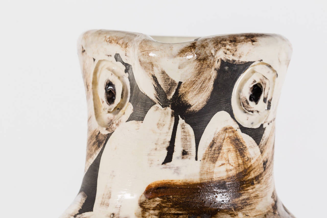 Chouette or Wood Owl by Picasso, Madoura Pottery, Ramie #604 In Excellent Condition In Palm Desert, CA