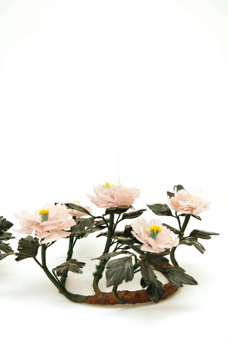 Pair of Hardstone Candleholder Centerpieces